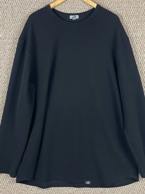 One Bone Shirt Mens 2 Long Sleeve Textured Crew Neck Black OB152M T593